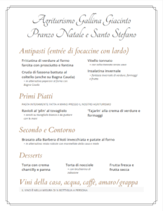 Menù Pranzo Natale e Santo Stefano 2023