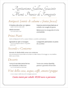 Pranzo di Ferragosto 2022